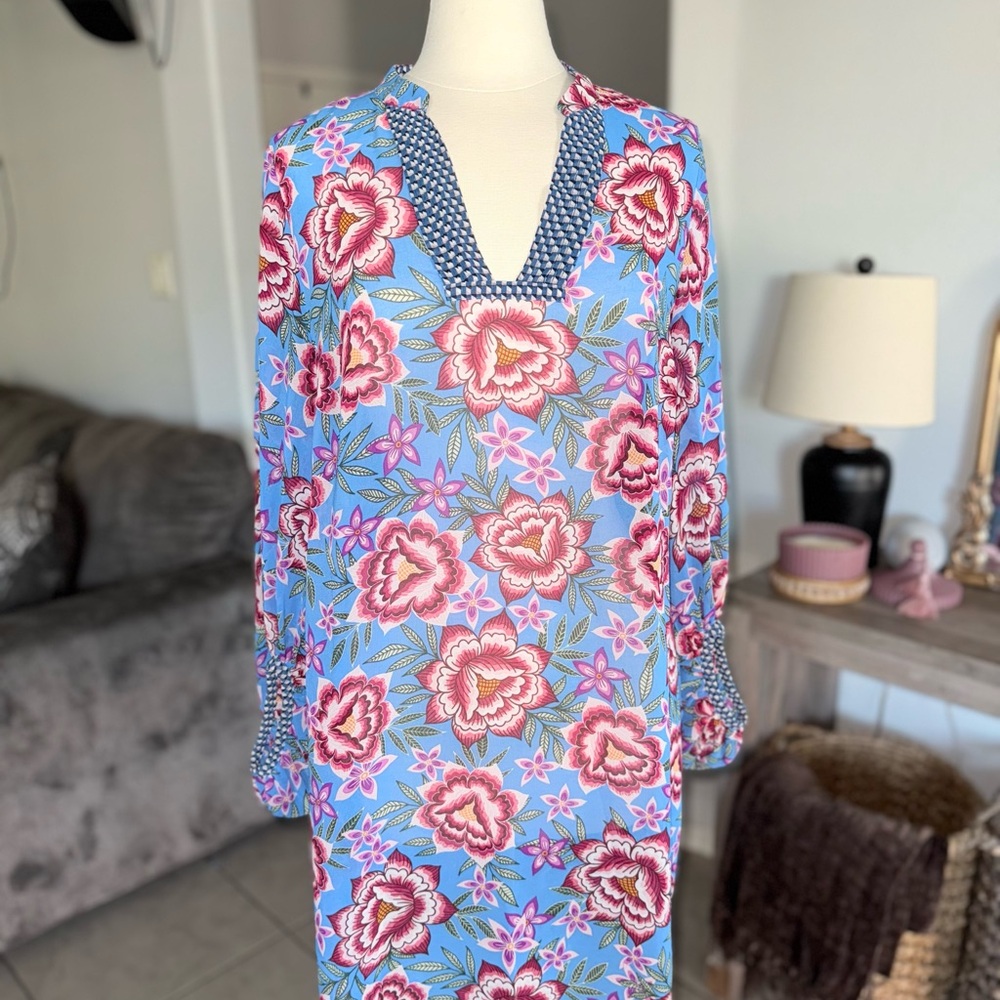 Floral Blue and Pink Dress